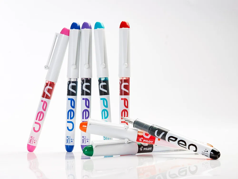 Stylo plume jetable Pilot V-Pen Effaçable à encre liquide (Bleu) – Image 4