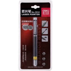 Pointeur Laser Deli 3934  Noir – Argent