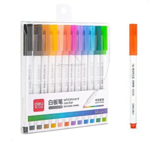 Marqueurs pour tableau blanc Deli 1 mm, étui de 12