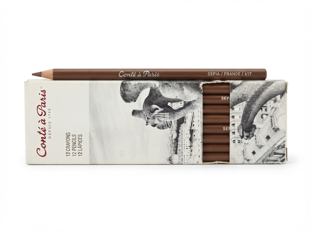Crayon de couleur à croquis marron "SEPIA" Conté à Paris