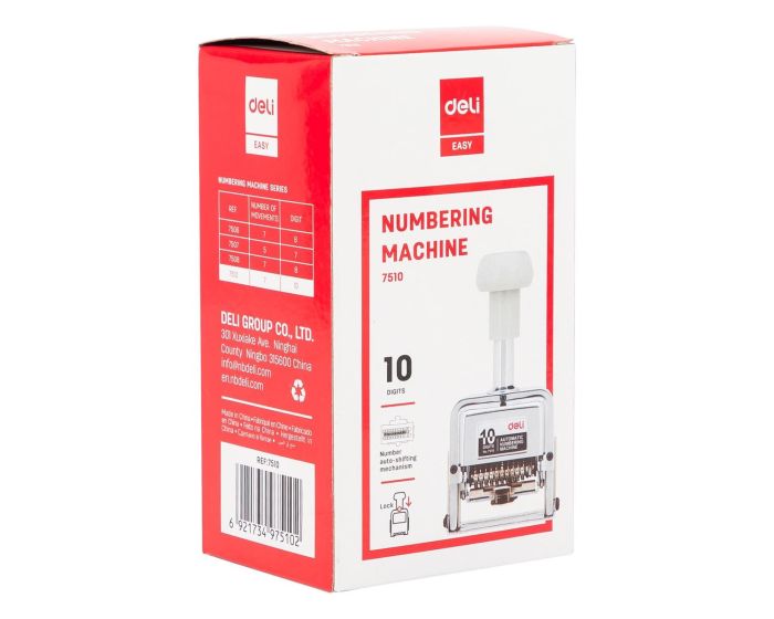 MACHINE DE NUMÉROTATION AUTOMATIQUE DELI-E7510 À 10 CHIFFRES – Image 3